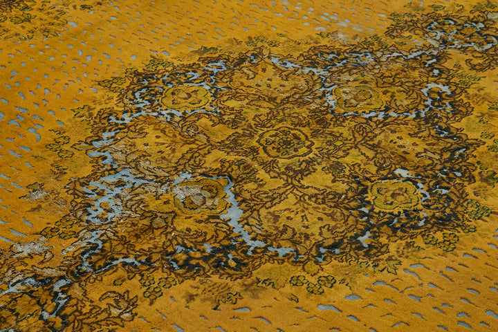 10x13 Yellow Overdyed Large Area Rug - 44011