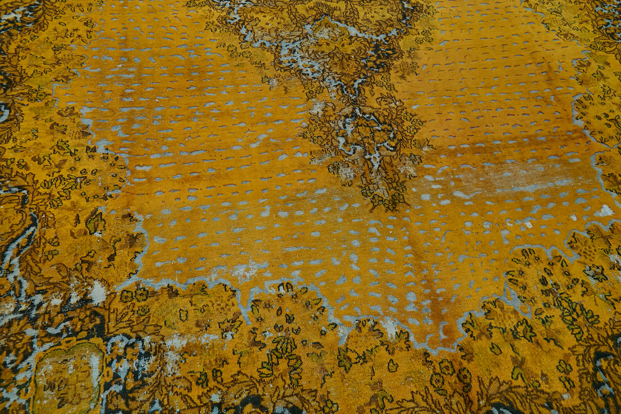10x13 Yellow Overdyed Large Area Rug - 44011
