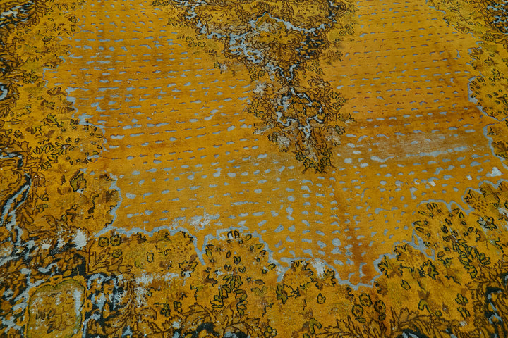 10x13 Yellow Overdyed Large Area Rug - 44011