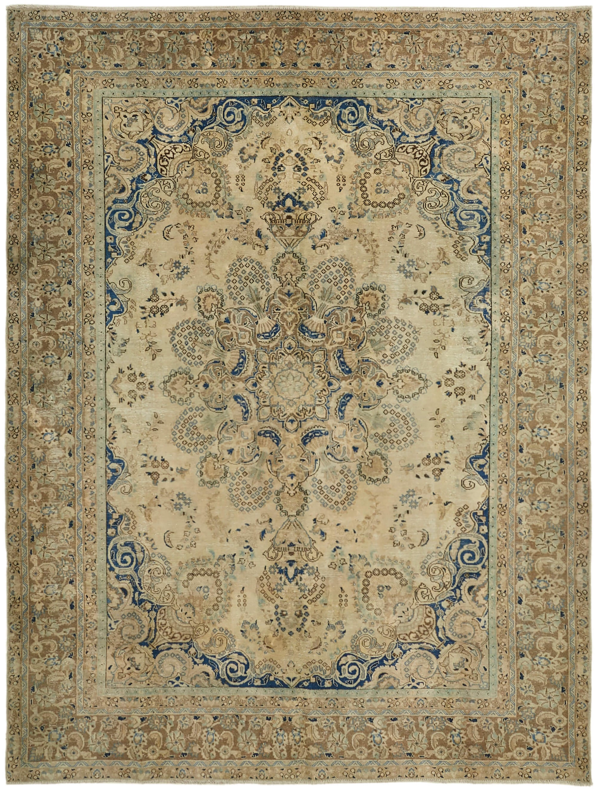 9x12 Beige Vintage Large Area Rug - 44014