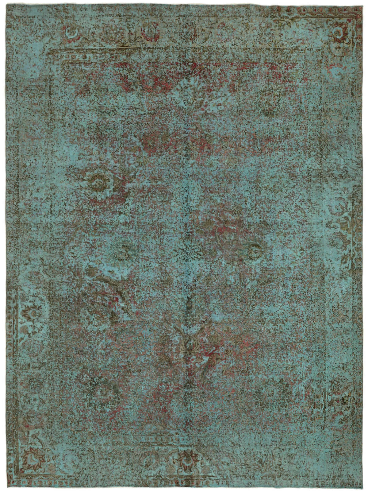 9x13 Turquoise Overdyed Large Area Rug - 44046