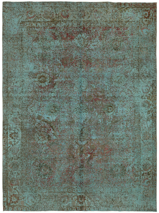 9x13 Turquoise Overdyed Large Area Rug - 44046