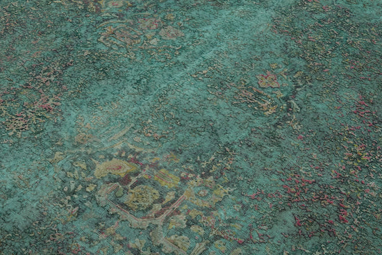 8x11 Turquoise Overdyed Large Area Rug - 44052