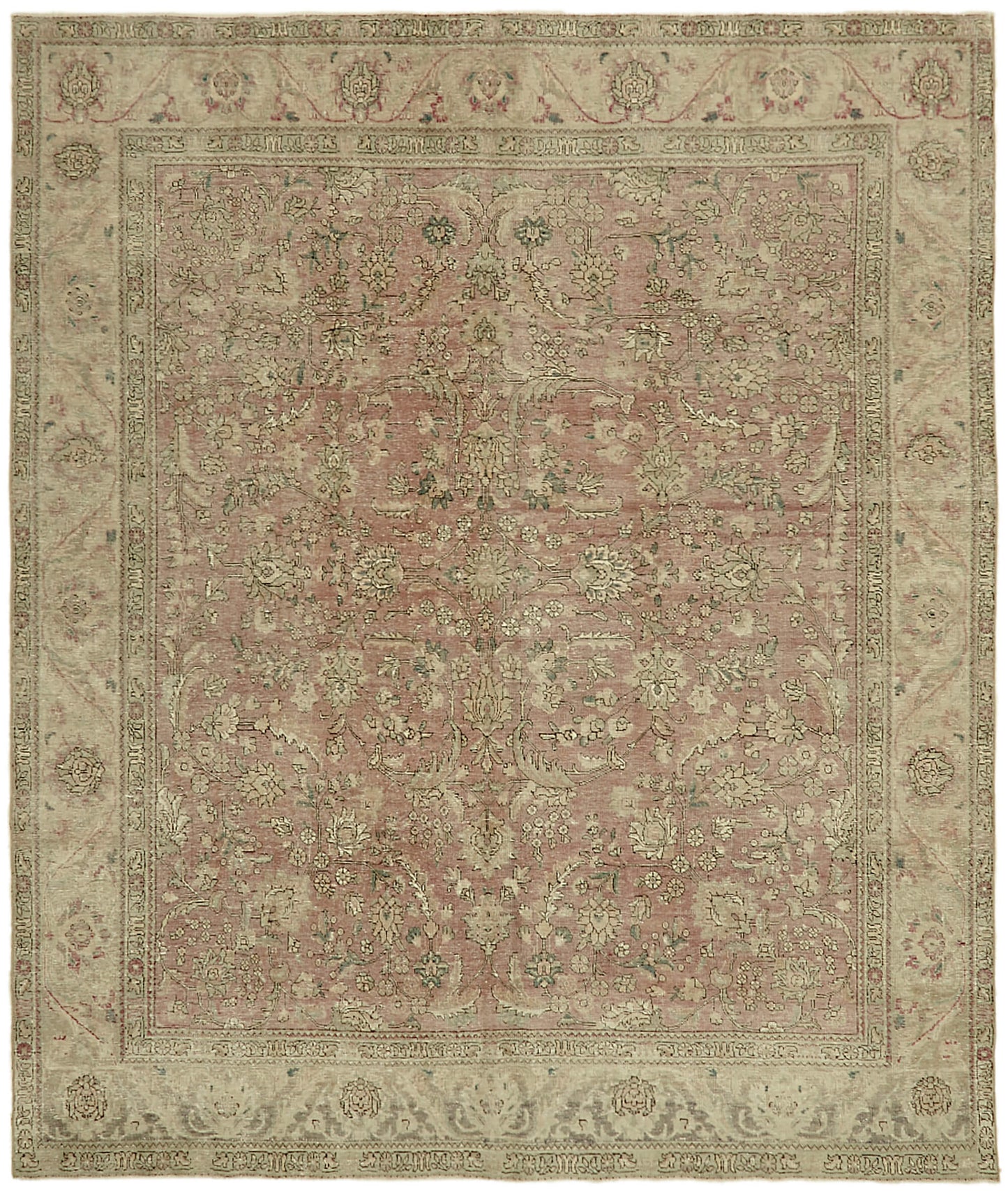 9x11 Beige Vintage Large Area Rug - 44118
