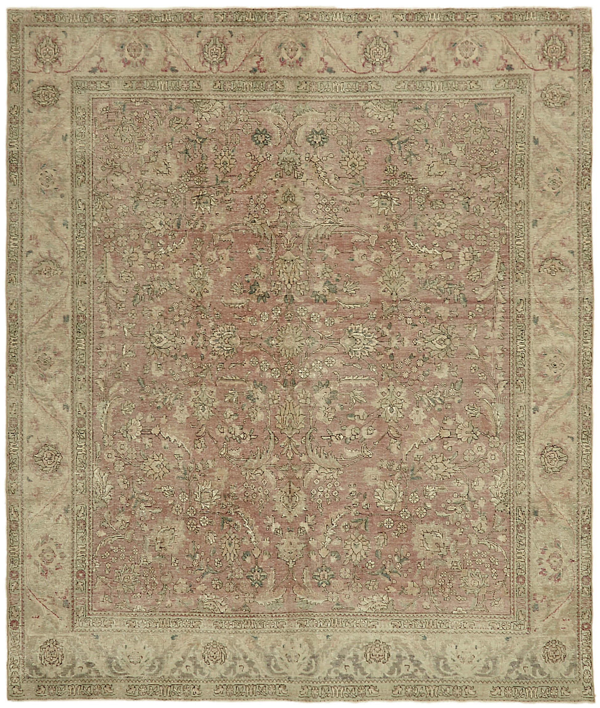 9x11 Beige Vintage Large Area Rug - 44118
