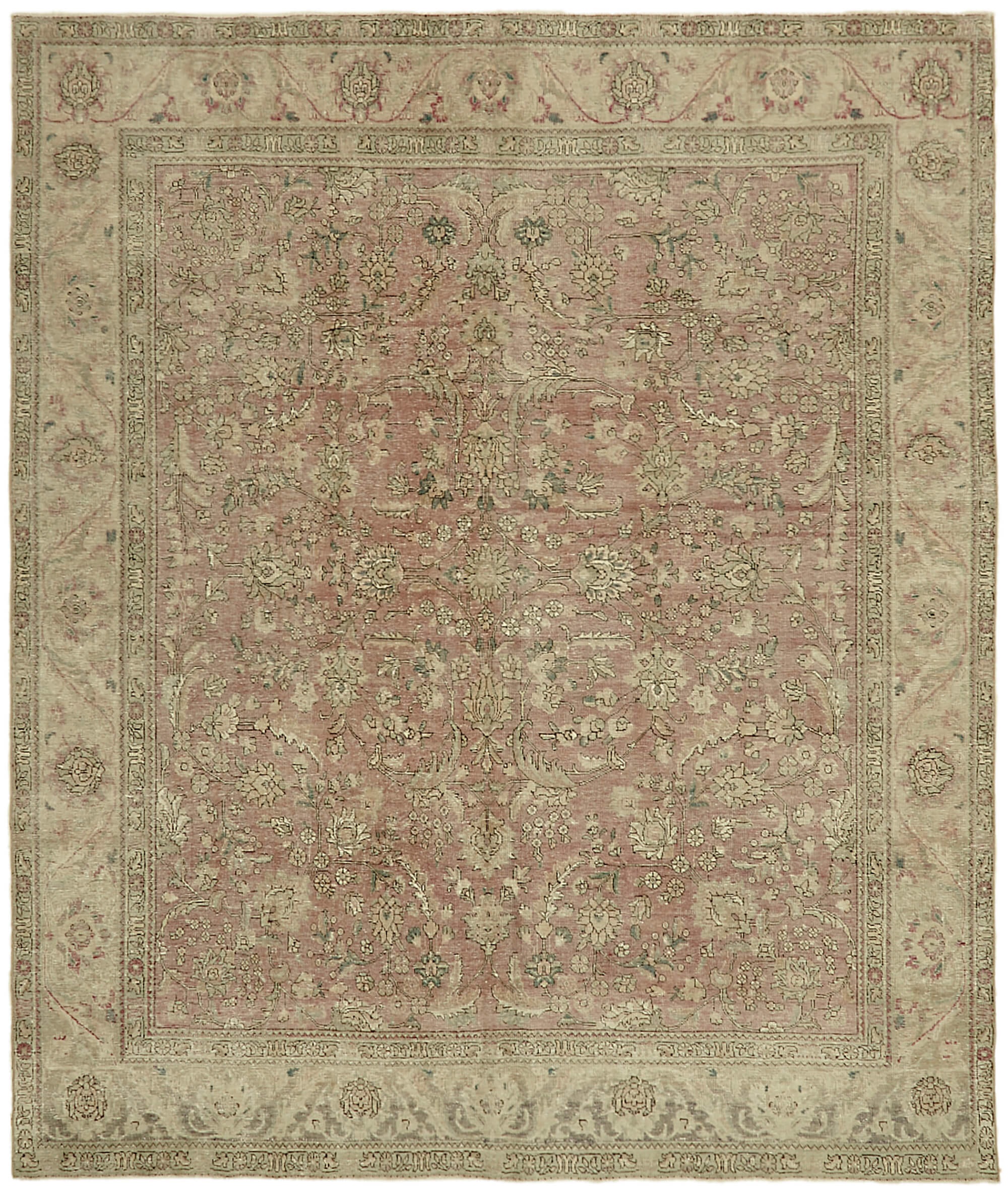 9x11 Beige Vintage Large Area Rug - 44118