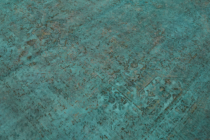 9x12 Turquoise Overdyed Large Area Rug - 44122