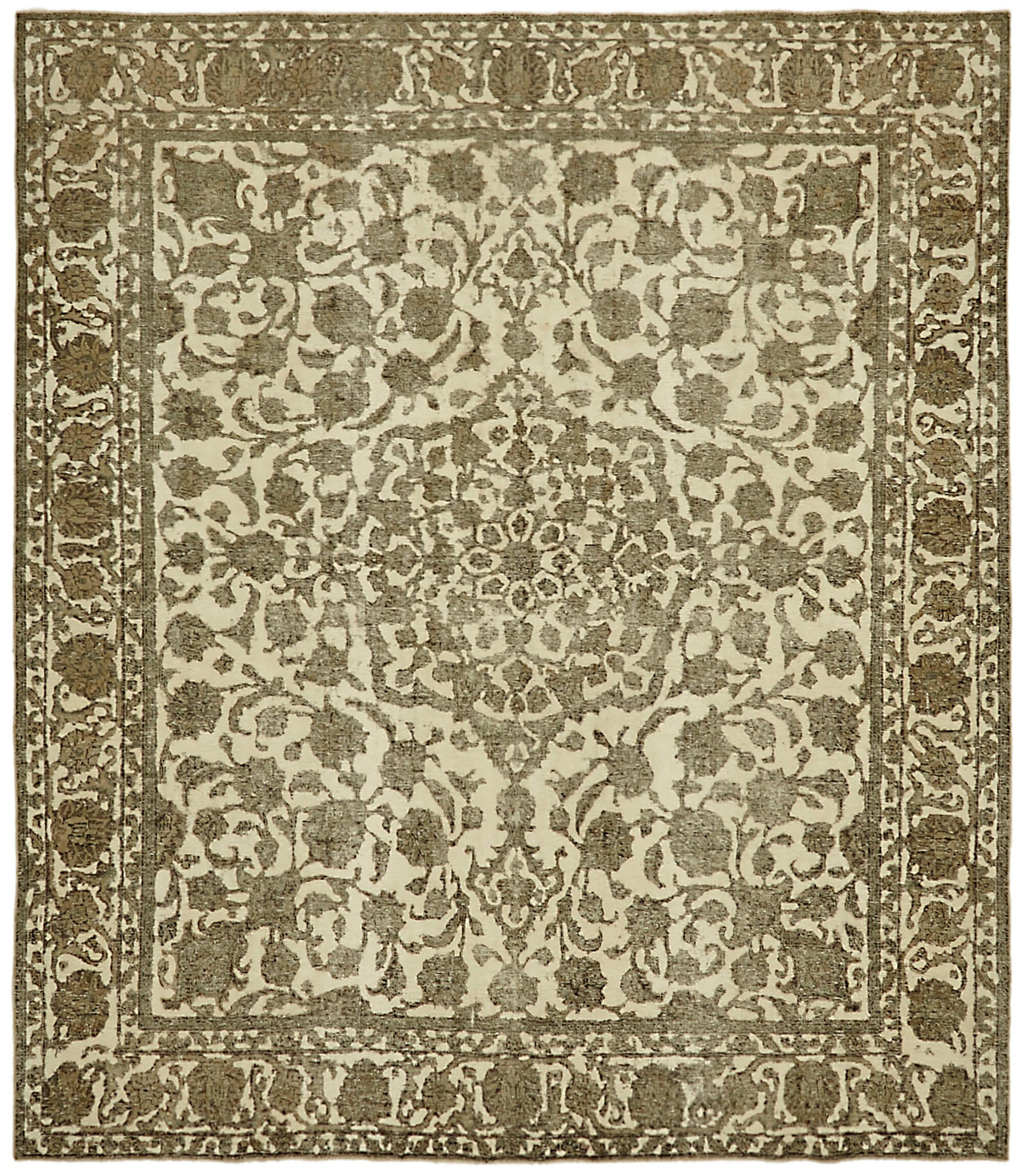 10x11 Beige Vintage Large Area Rug - 44131