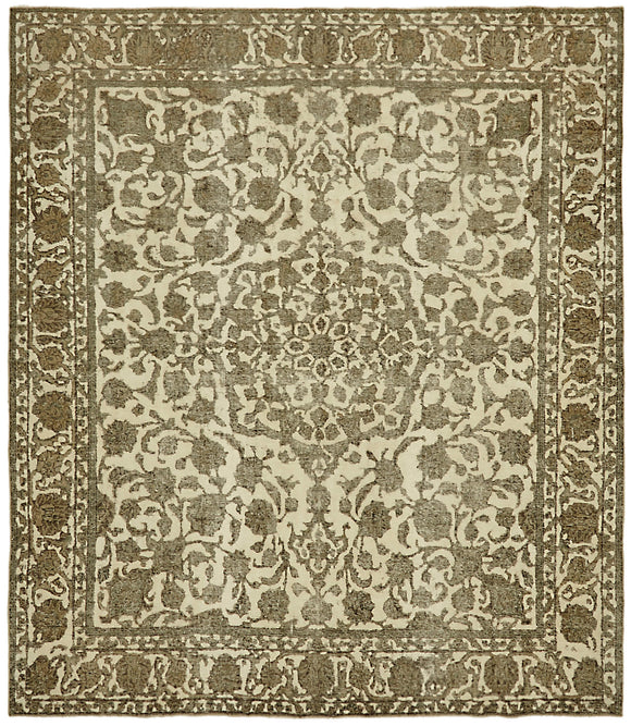 10x11 Beige Vintage Large Area Rug - 44131