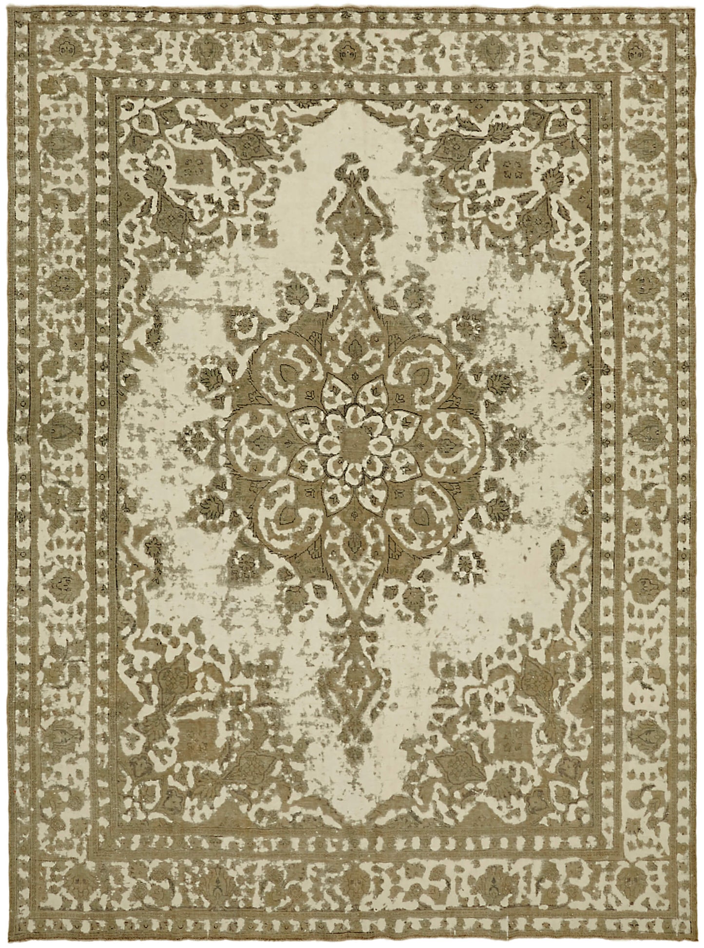 10x12 Beige Vintage Large Area Rug - 44147