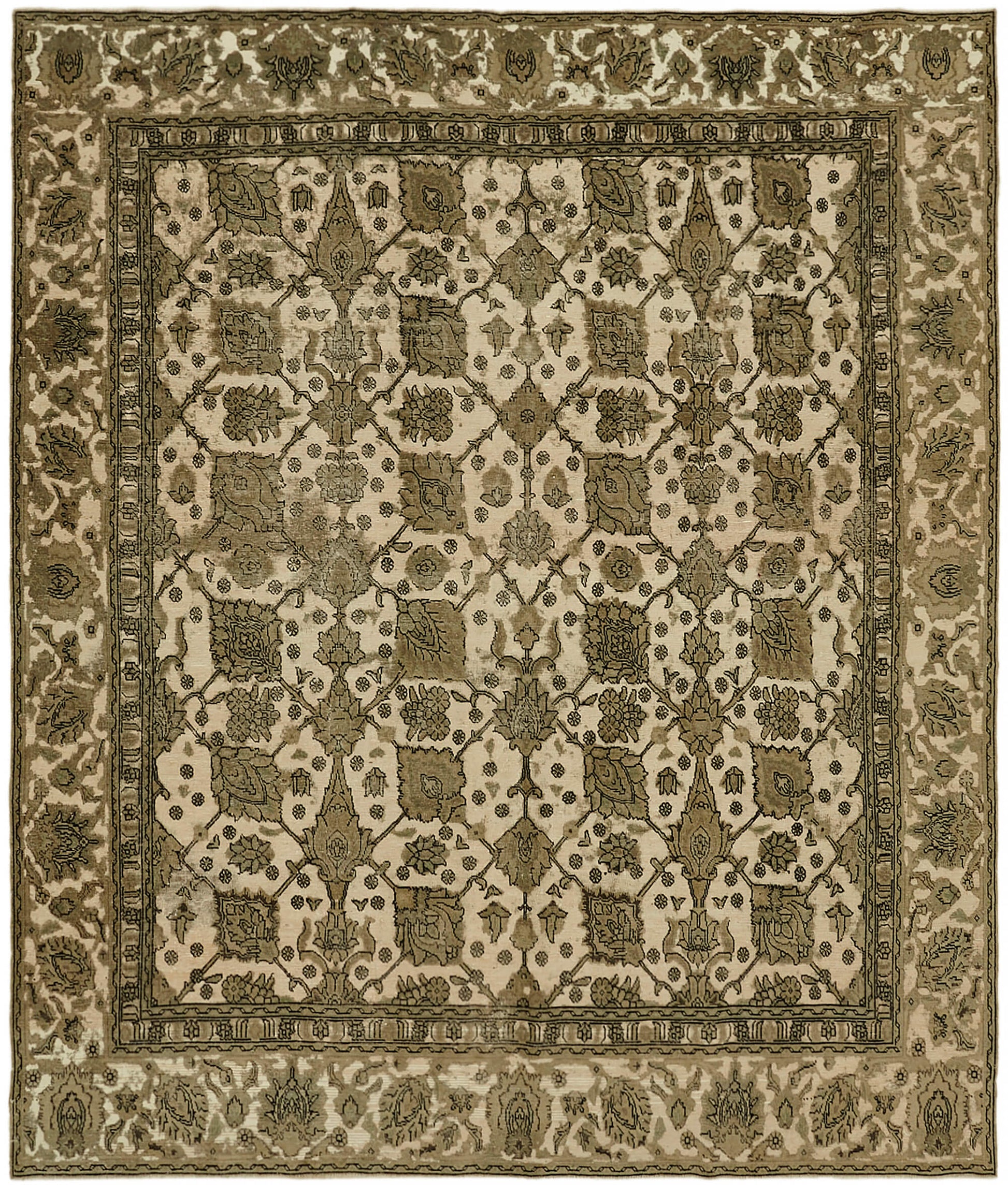 9x10 Beige Vintage Large Area Rug - 44158