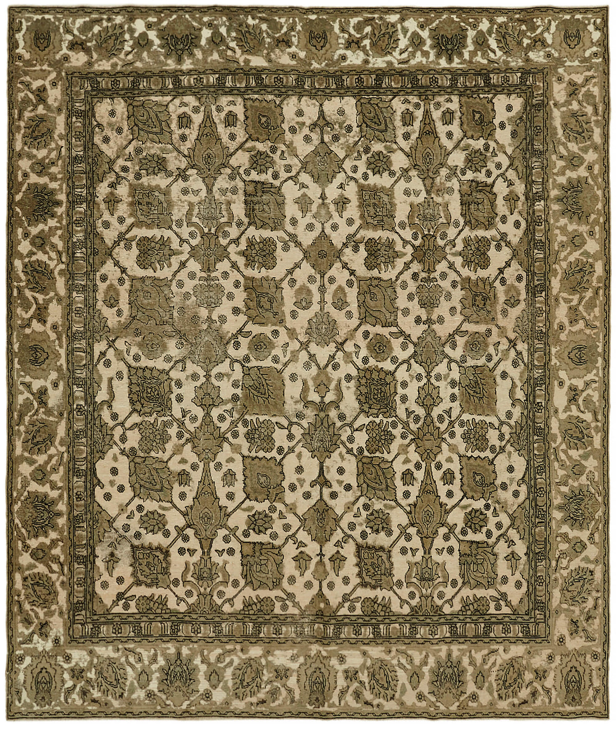 9x10 Beige Vintage Large Area Rug - 44158