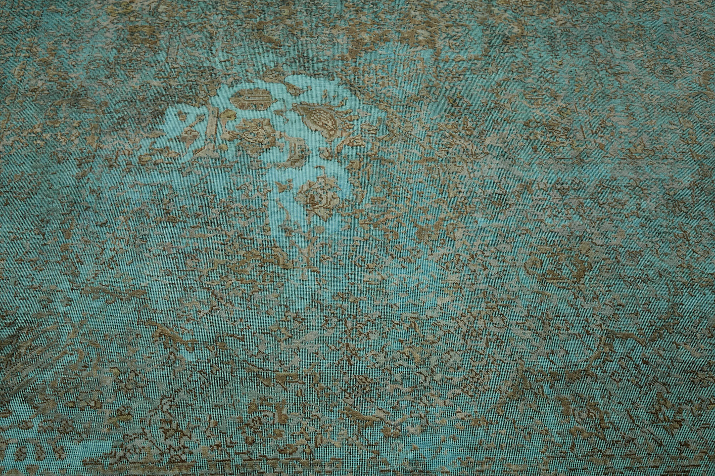 8x11 Turquoise Overdyed Large Area Rug - 44159