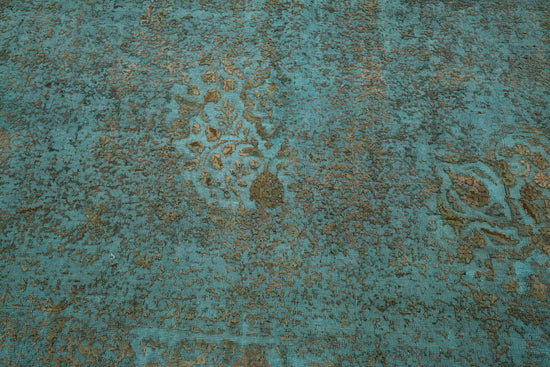 8x11 Turquoise Overdyed Large Area Rug - 44160