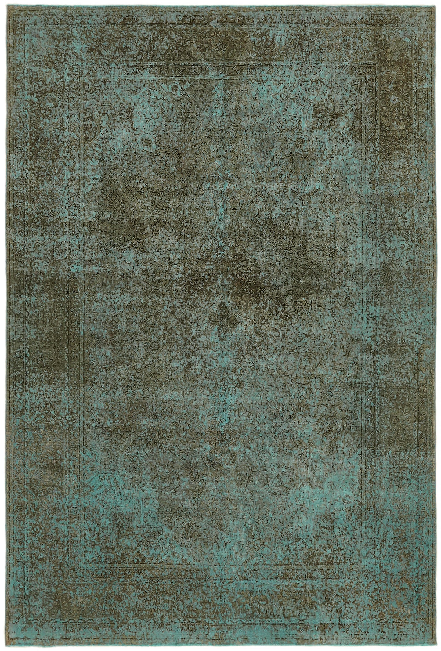 8x11 Turquoise Overdyed Large Area Rug - 44179