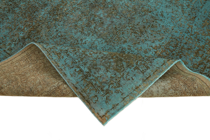 8x11 Turquoise Overdyed Large Area Rug - 44179