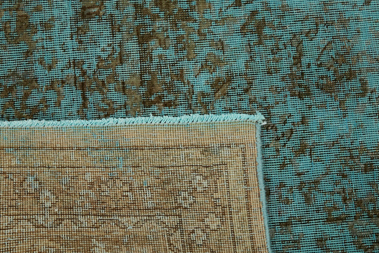 8x11 Turquoise Overdyed Large Area Rug - 44179
