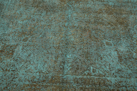 8x11 Turquoise Overdyed Large Area Rug - 44179