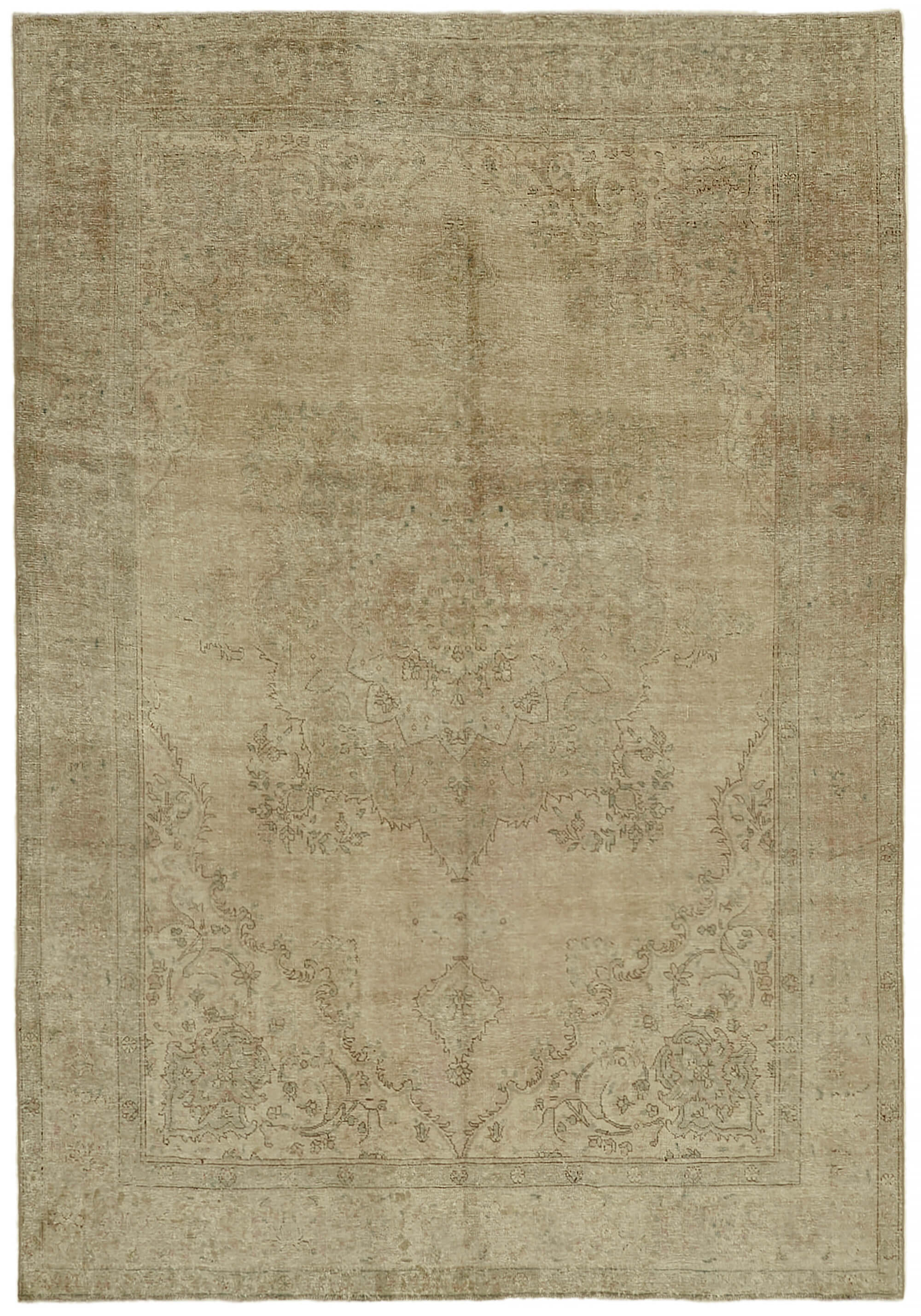 8x11 Beige Vintage Large Area Rug - 44185