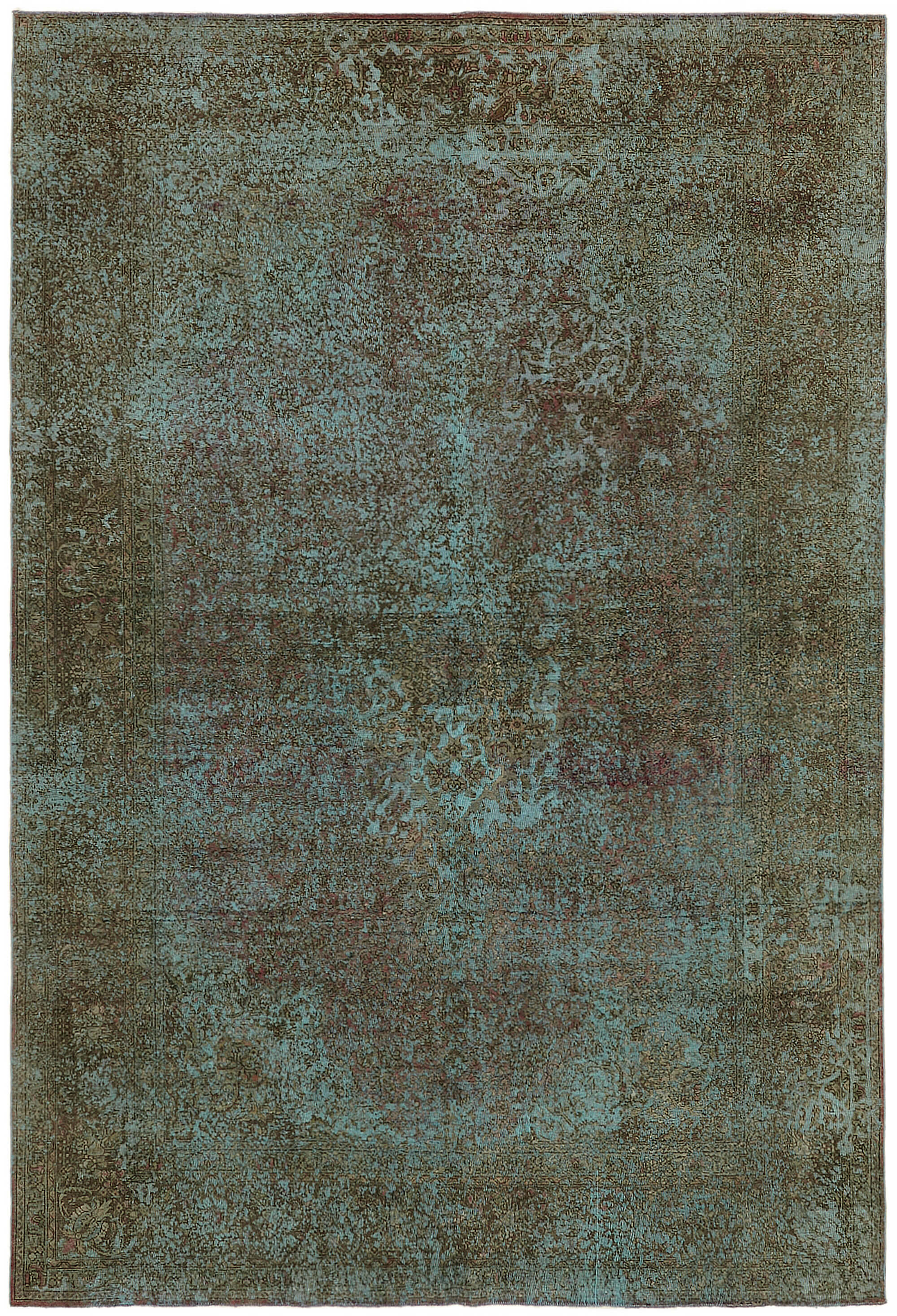 8x11 Turquoise Overdyed Large Area Rug - 44186
