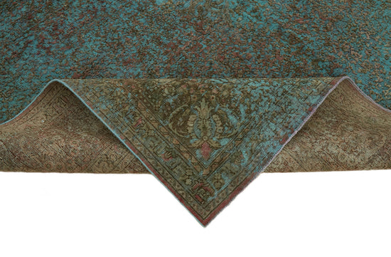 8x11 Turquoise Overdyed Large Area Rug - 44186
