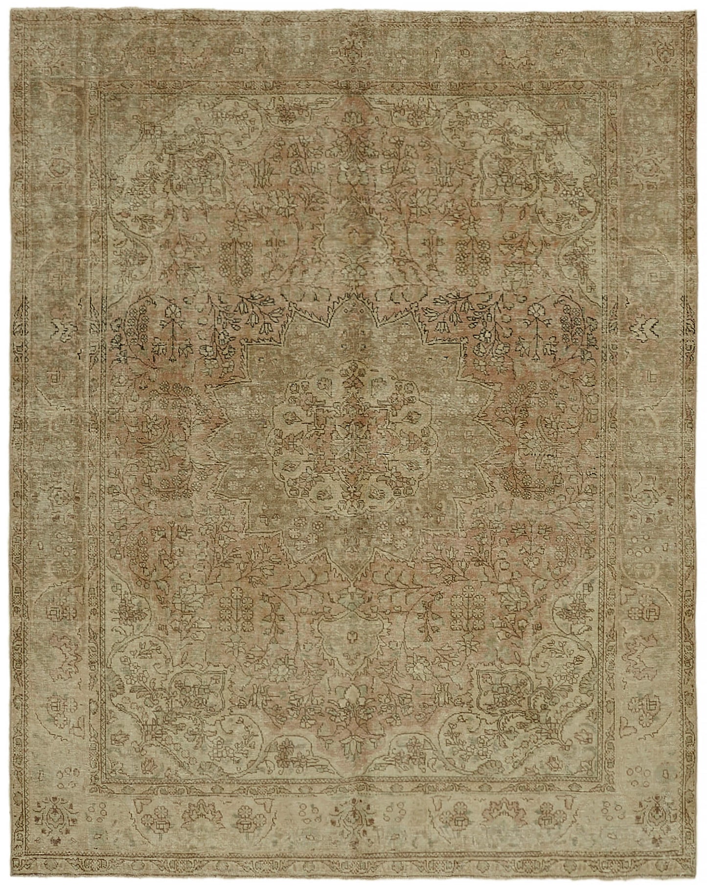 8x10 Beige Vintage Large Area Rug - 44195