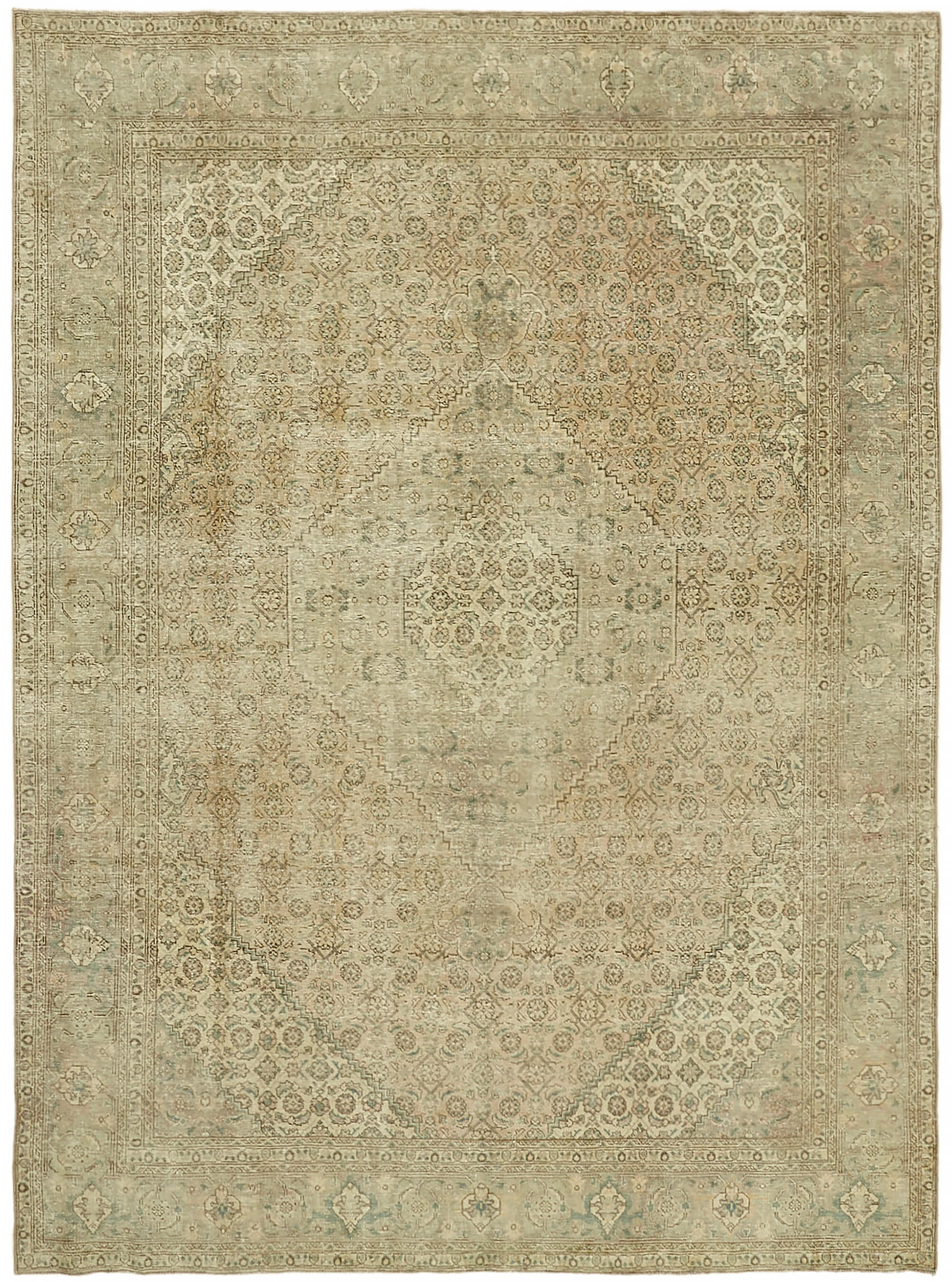 8x11 Beige Vintage Large Area Rug - 44277