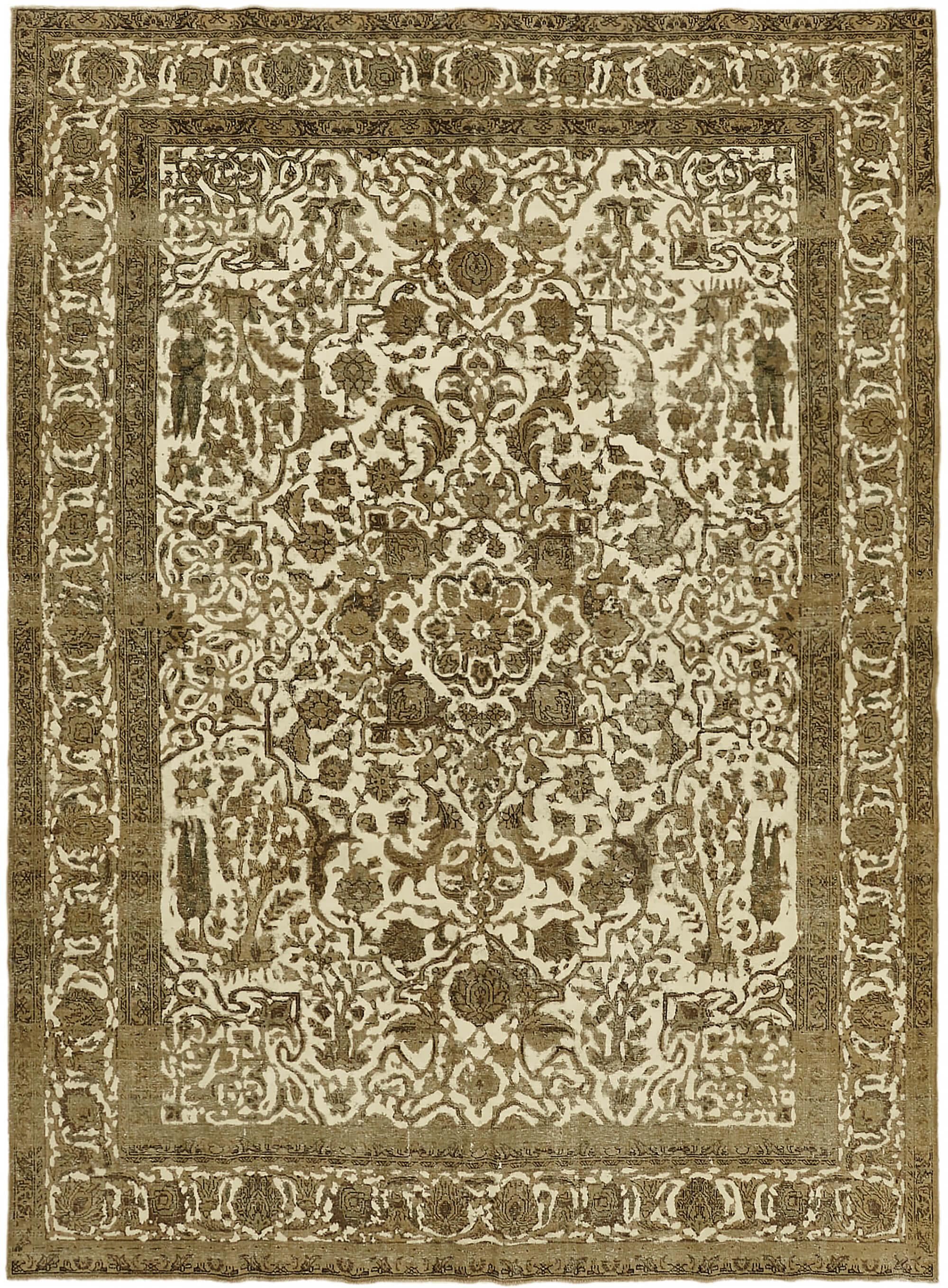 9x12 Beige Vintage Large Area Rug - 44299