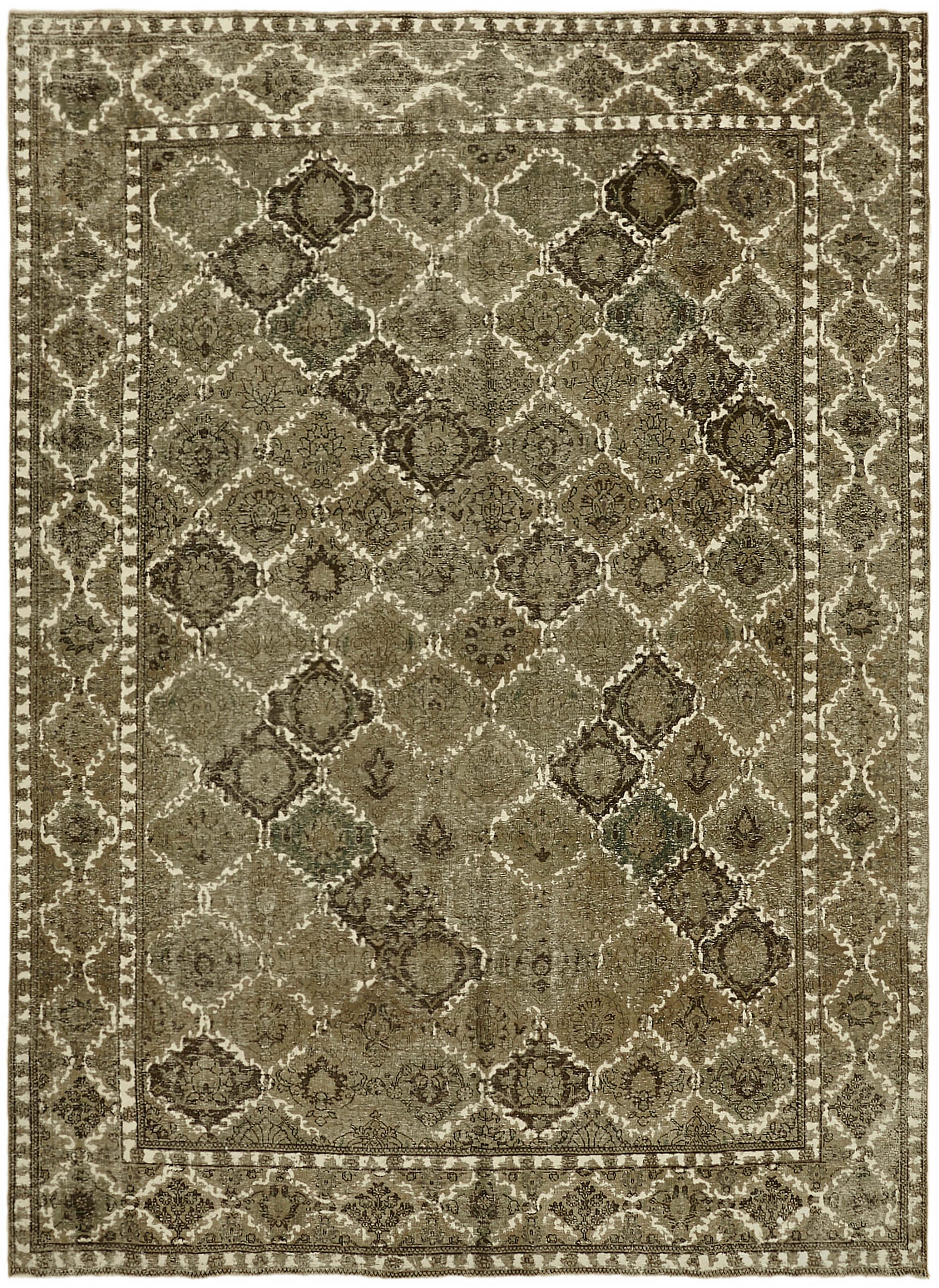 10x13 Beige Vintage Large Area Rug - 44303