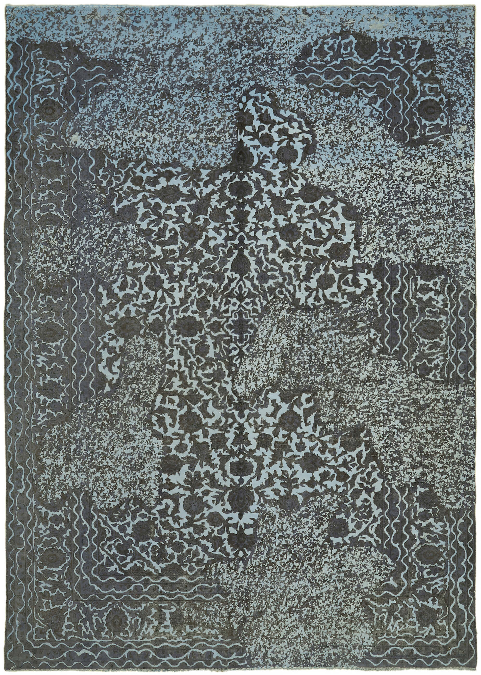 10x13 Grey Overdyed Large Area Rug - 44364