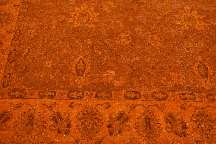 9x12 Orange Overdyed Large Area Rug - 44443