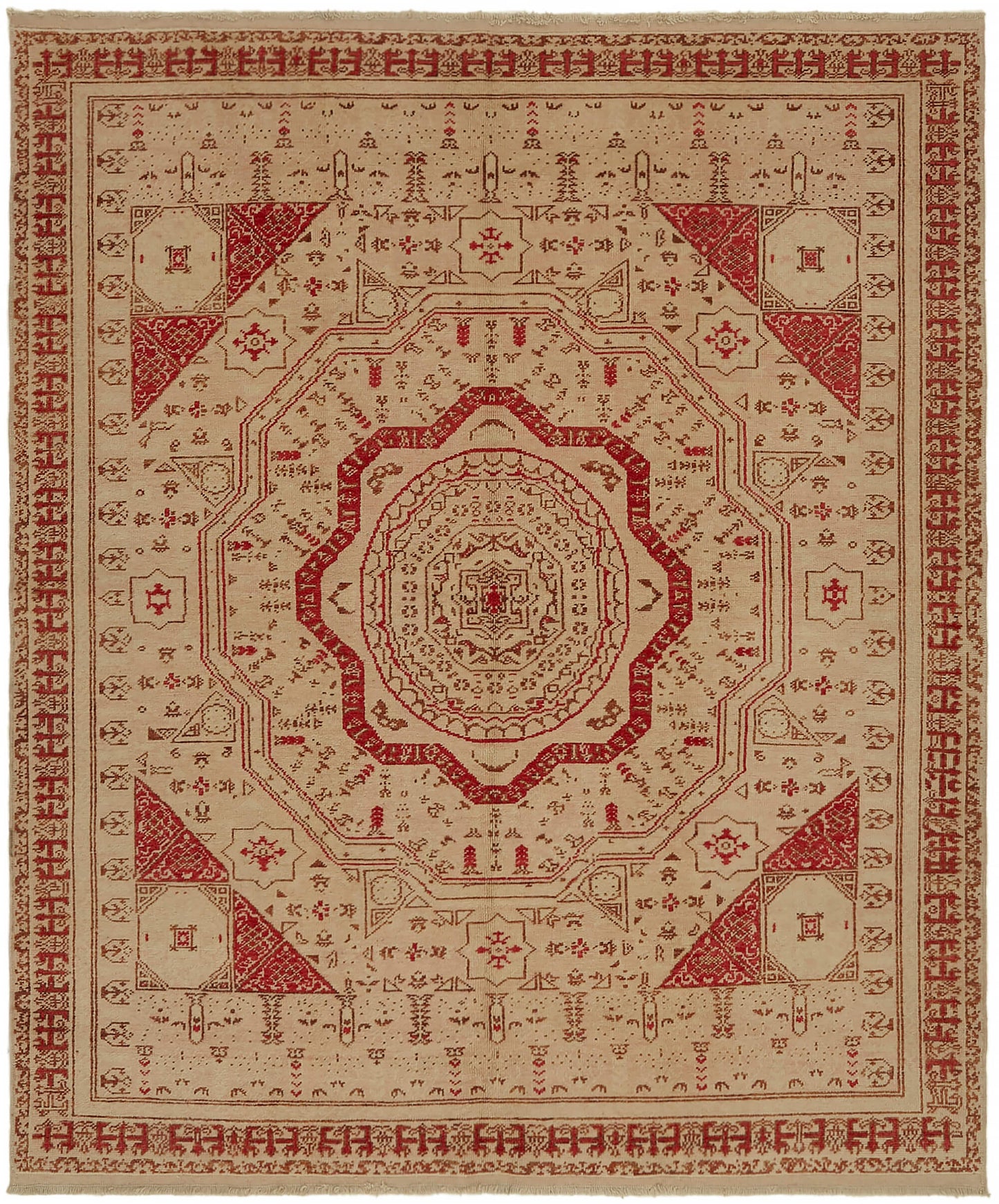 7x8 Beige Oushak Rug - 44463