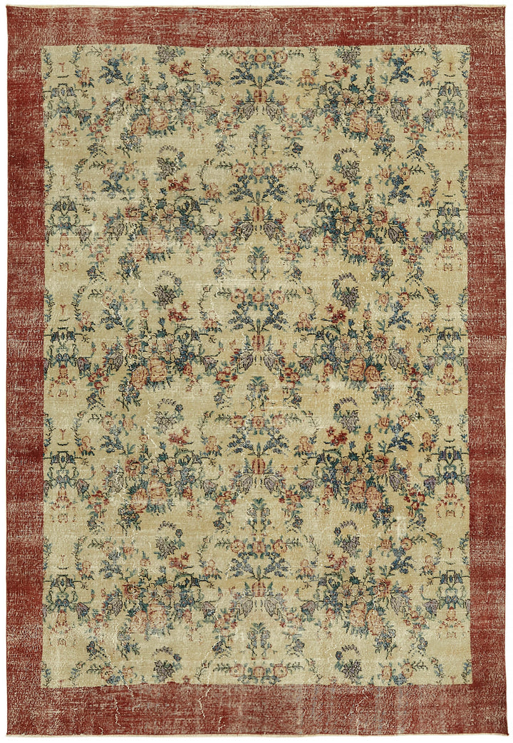 8x11 Beige Turkish Vintage Area Rug - 44495