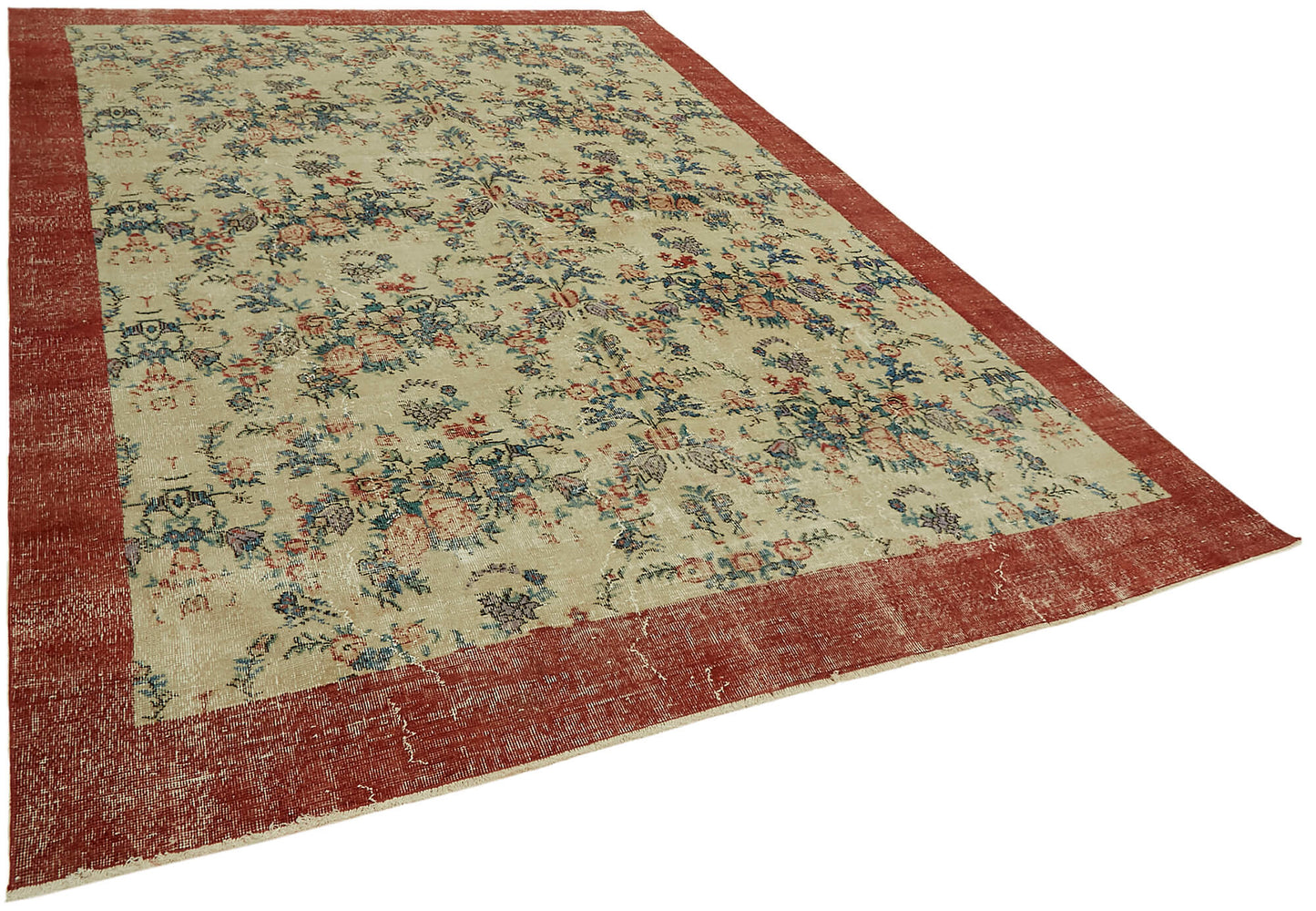 8x11 Beige Turkish Vintage Area Rug - 44495