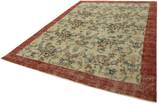 8x11 Beige Turkish Vintage Area Rug - 44495