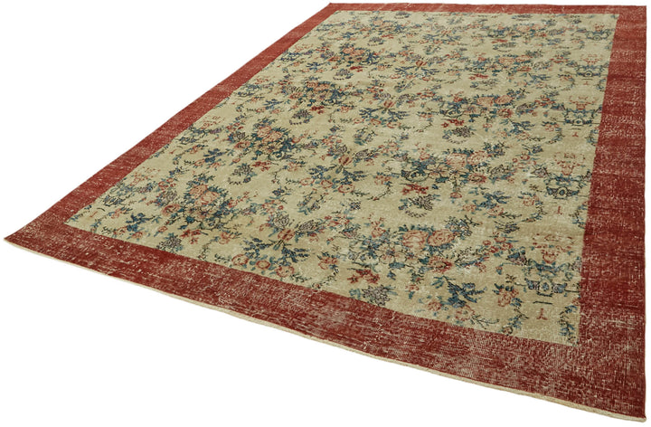 8x11 Beige Turkish Vintage Area Rug - 44495