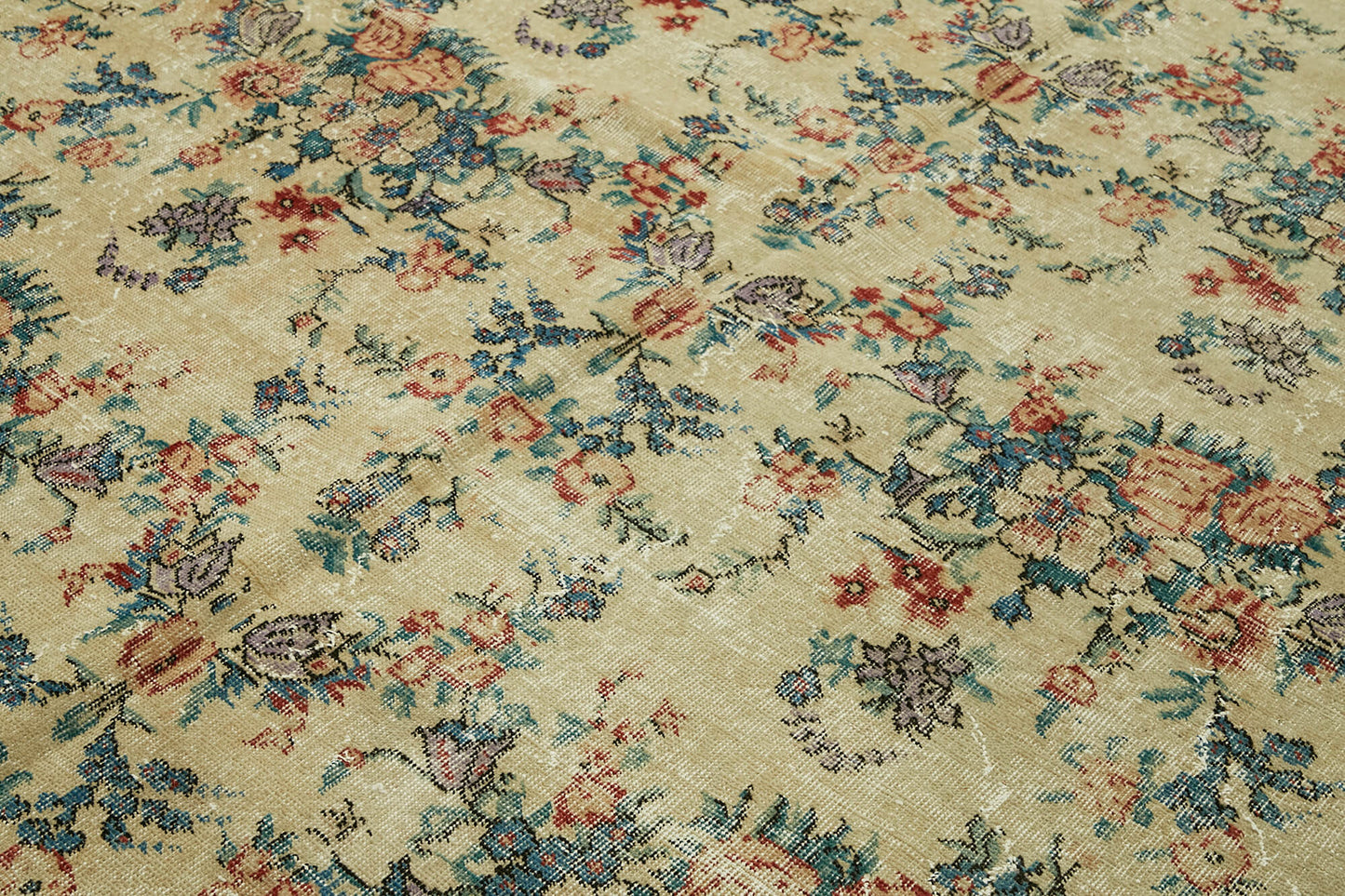 8x11 Beige Turkish Vintage Area Rug - 44495