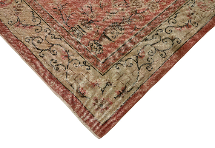 7x11 Red Turkish Vintage Area Rug - 44516