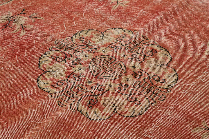 7x11 Red Turkish Vintage Area Rug - 44516