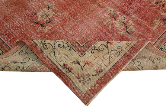 7x11 Red Turkish Vintage Area Rug - 44516