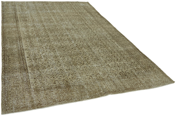 7x10 Beige Turkish Vintage Area Rug - 44541
