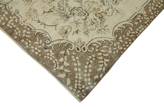 7x10 Beige Turkish Vintage Area Rug - 44548