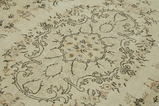 7x10 Beige Turkish Vintage Area Rug - 44548