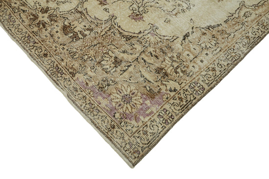 7x10 Beige Turkish Vintage Area Rug - 44550