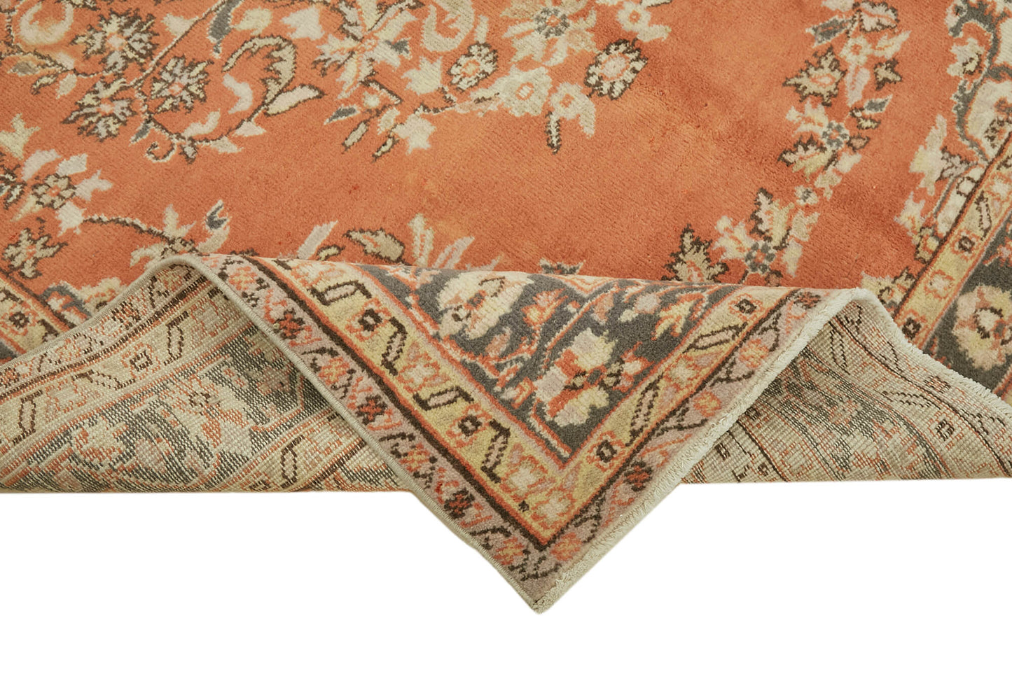6x10 Beige Turkish Vintage Area Rug - 44557