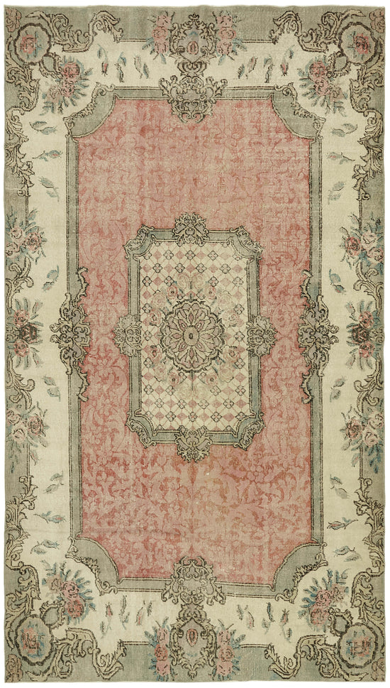 6x11 Beige Turkish Vintage Area Rug - 44568