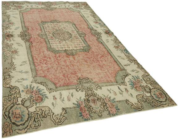 6x11 Beige Turkish Vintage Area Rug - 44568
