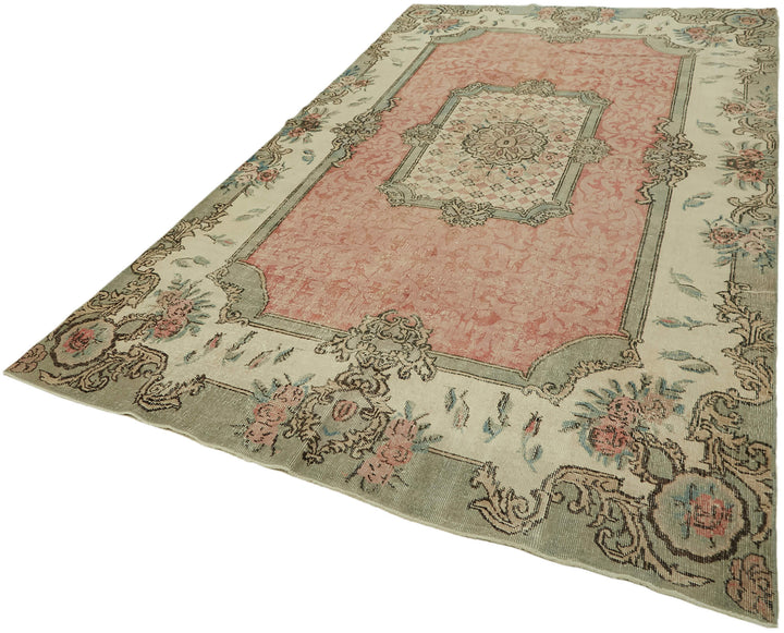 6x11 Beige Turkish Vintage Area Rug - 44568