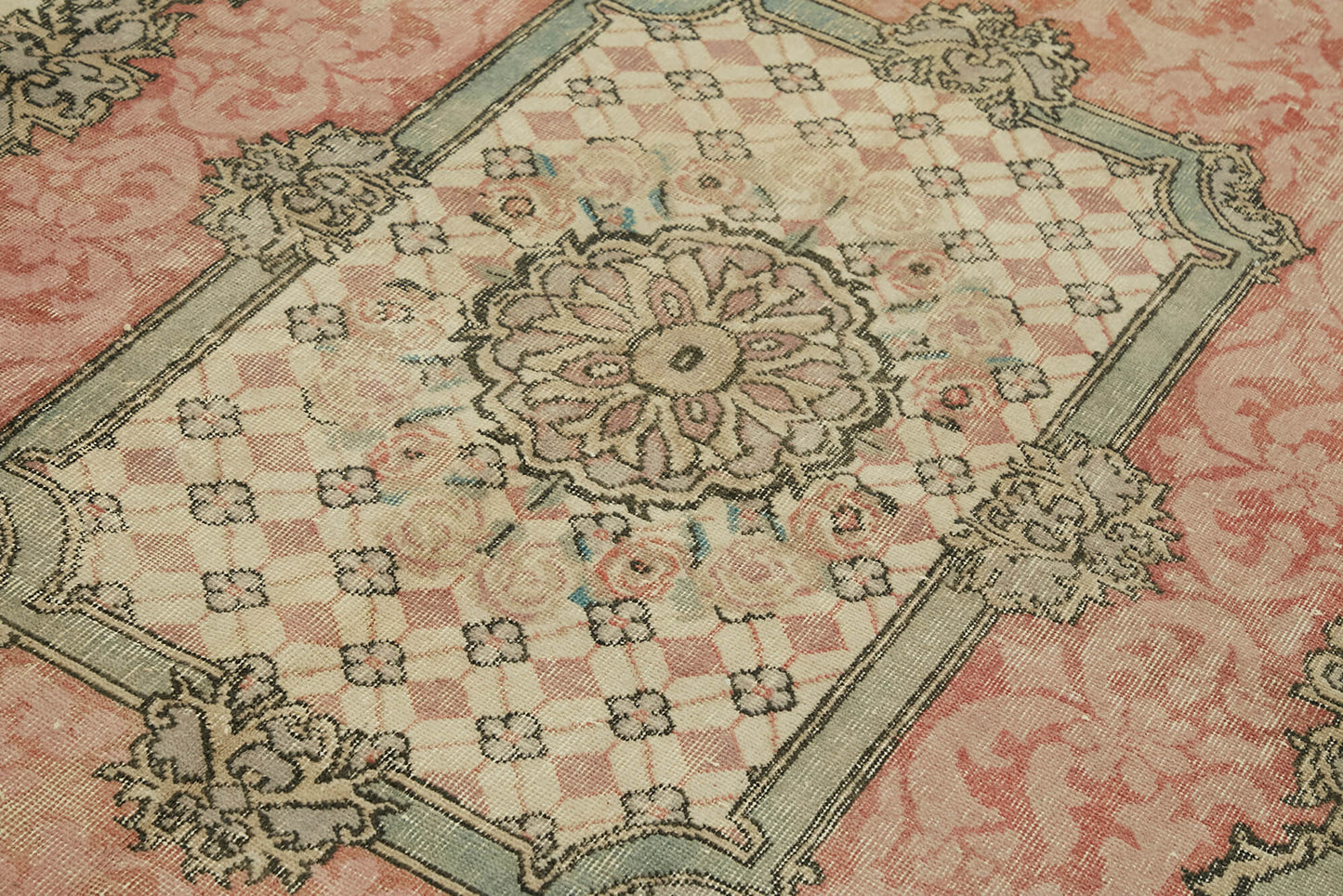 6x11 Beige Turkish Vintage Area Rug - 44568