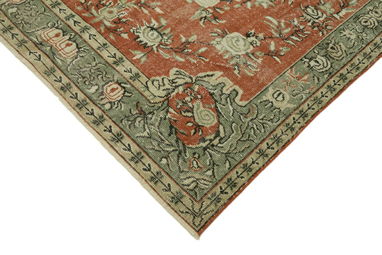 6x9 Beige Turkish Vintage Area Rug - 44574